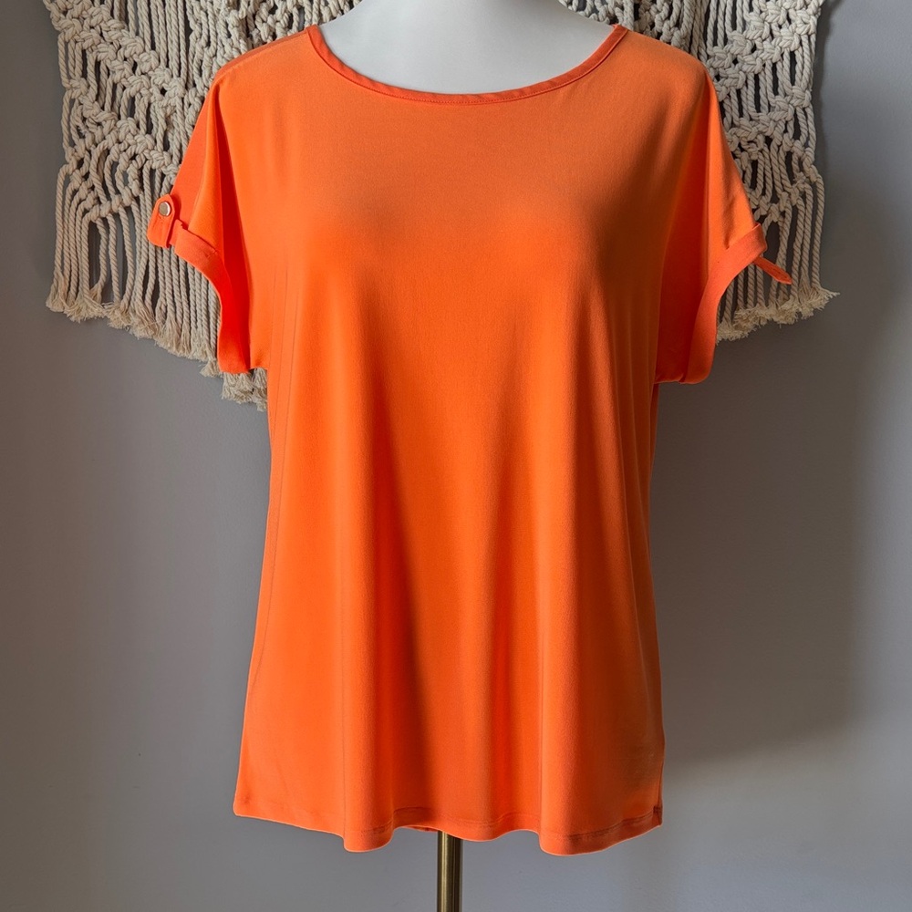 Cato Vibrant Orange Short Sleeve Top